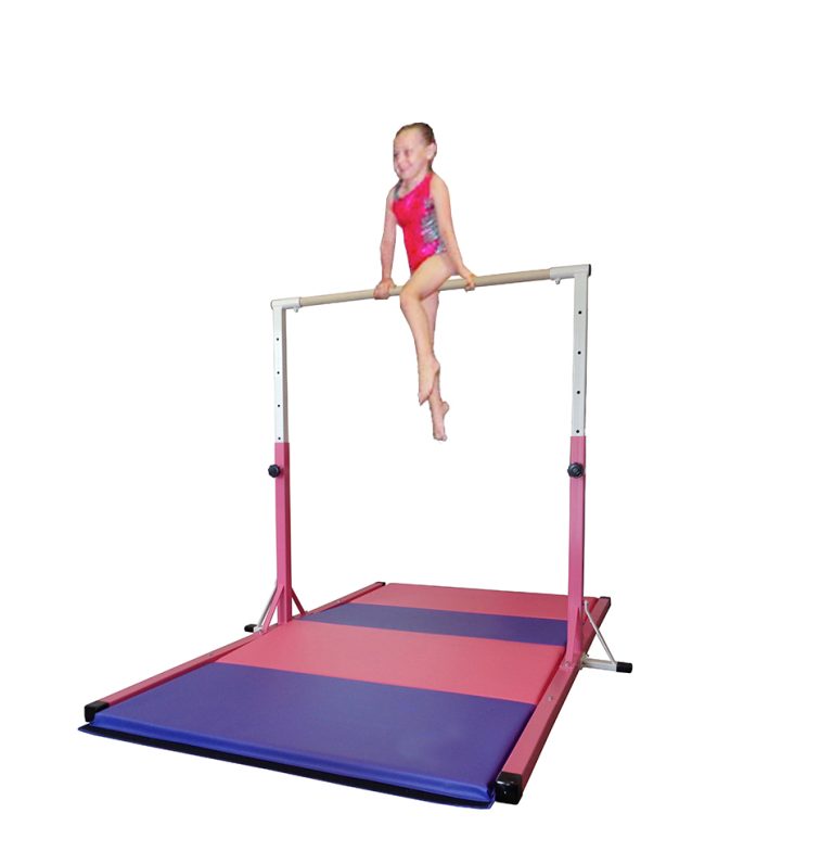 Gymnastics Home Equipment ProDeluxe High Bar & Mat, 4x8x13/8" Combo